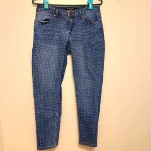 Max Jeans Midrise Cropped White Polka Dot Size 6